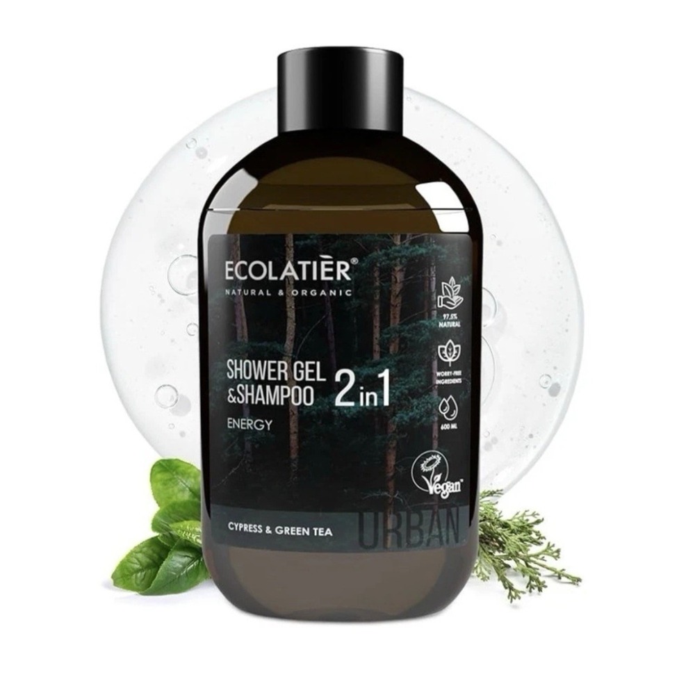 ECOLATIER® URBAN Shower Gel & Shampoo 2-in-1 EnergyCypress & Green Tea 20.28oz
